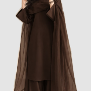 Brown 3-Piece Suit - Pakistani Casual Wear