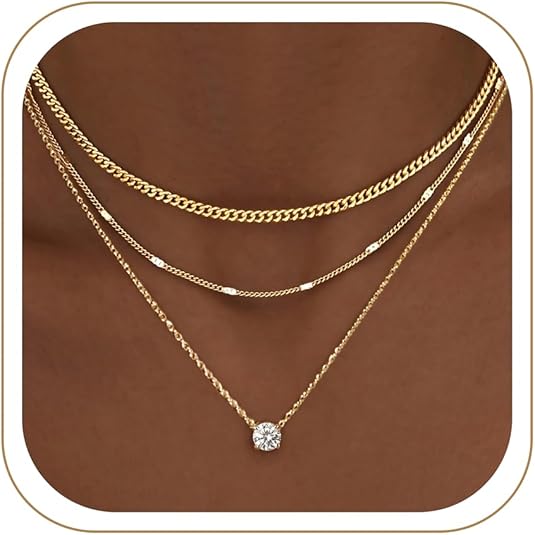 WomenGifts Layered Gold Necklaces for Women