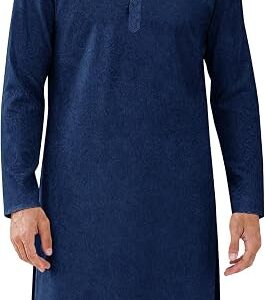 Mens Kurta Thobe Textured Henley Shirt