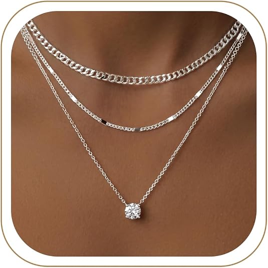 WomenGifts Layered Gold Necklaces for Women