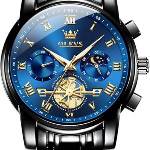 OLEVS Luxury Waterproof Big Face Stainless Steel Multifunction Mens Watches
