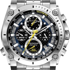 Bulova Men's Icon High Precision Quartz Chronograph Watch, Curved Mineral Crystal