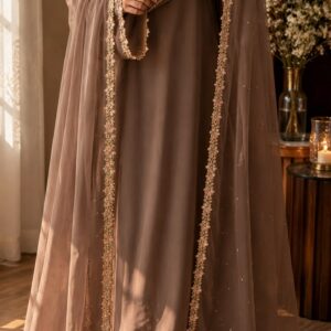 Simple Green Long Dress with Elegant Dupatta