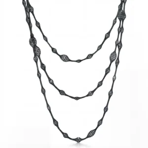 Mesh Crystal Long Necklace