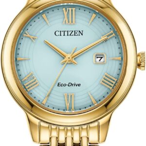 Gold-Tone Bracelet & Light Blue Dial